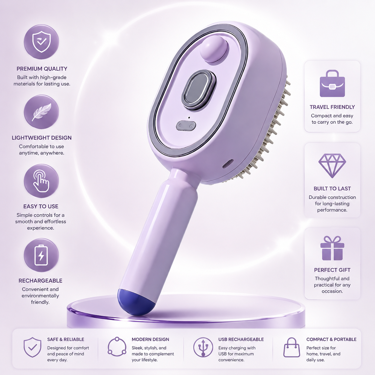 SmoothEase™ Rechargeable Ionic Hair Brush