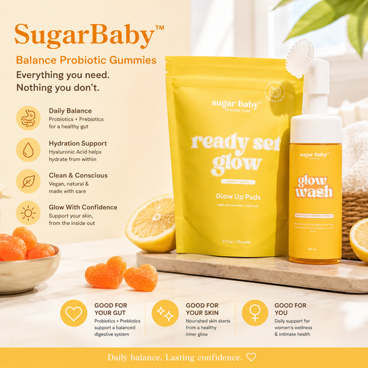 Turmeric & Kojic Acid Skincare Set – Glow Wash & Exfoliating Pads | SugarBaby™