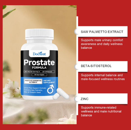 Docteat Prostate Support Supplement – Saw Palmetto, Zinc & Pumpkin Seed – 60 Capsules