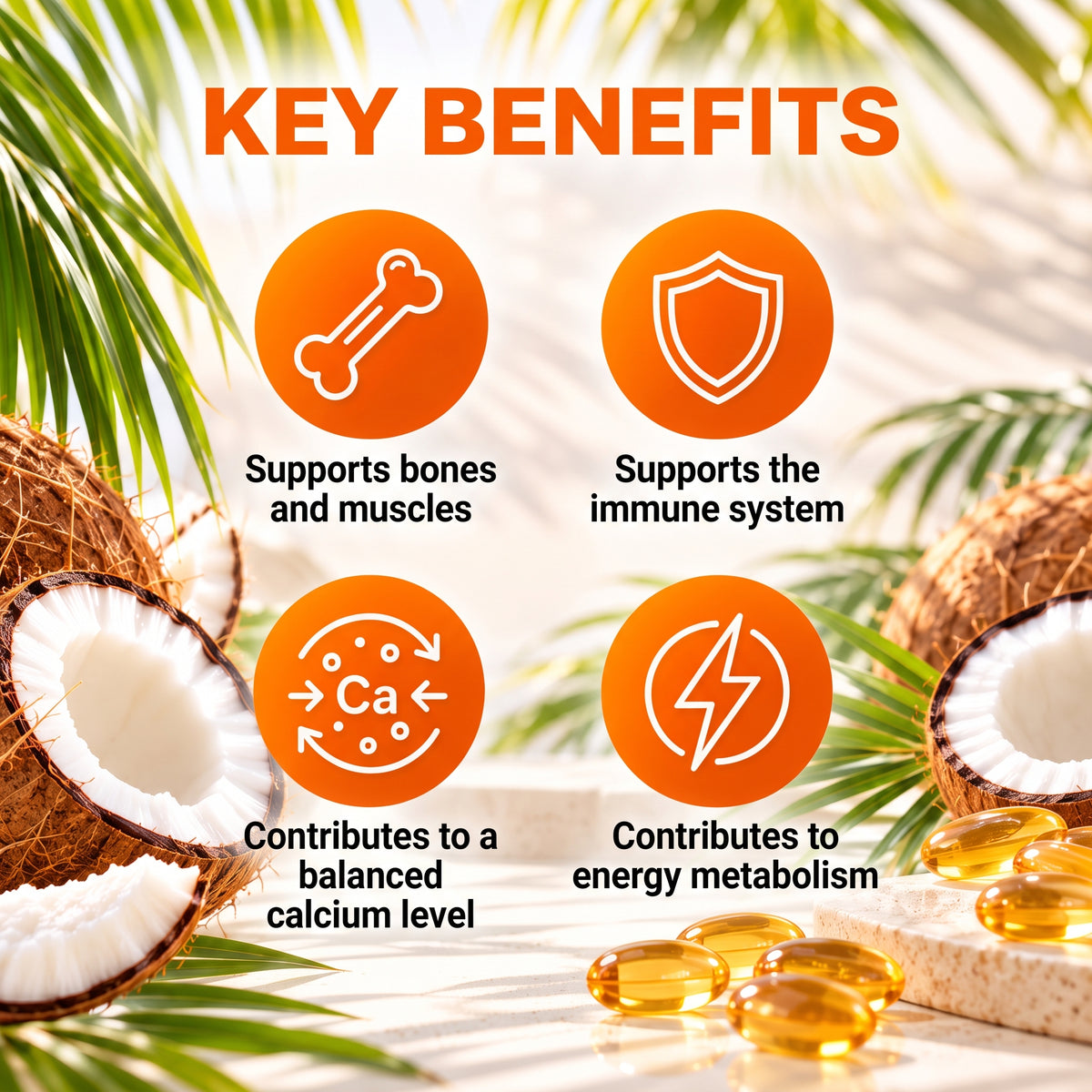 Vitamin D3 + K2 5000 IU & 100 µg MK-7 – With Coconut Oil – 300 Softgels