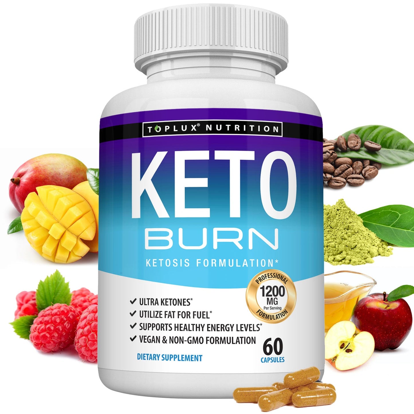 Keto Burn – Ketone Energy Support Formula – 60 Capsules