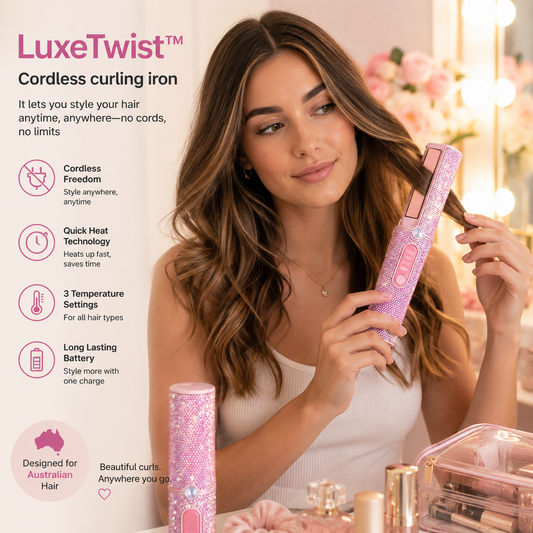 Cordless Automatic Hair Curler – Rechargeable Curling Wand with Adjustable Heat | LuxeTwist™