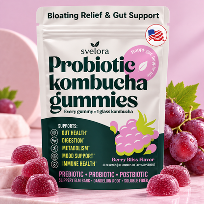 Kombucha Gummies with Probiotics, Prebiotics & Postbiotics – 30 Gummies