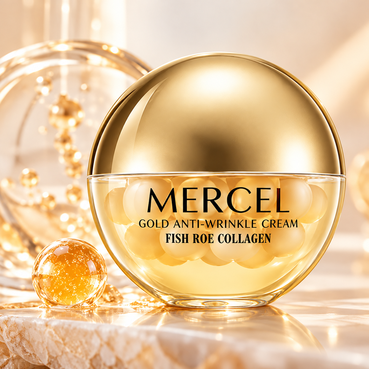 Face Cream with Collagen & Fish Roe Extract – Anti-Age with Golden Pearls – 70 g