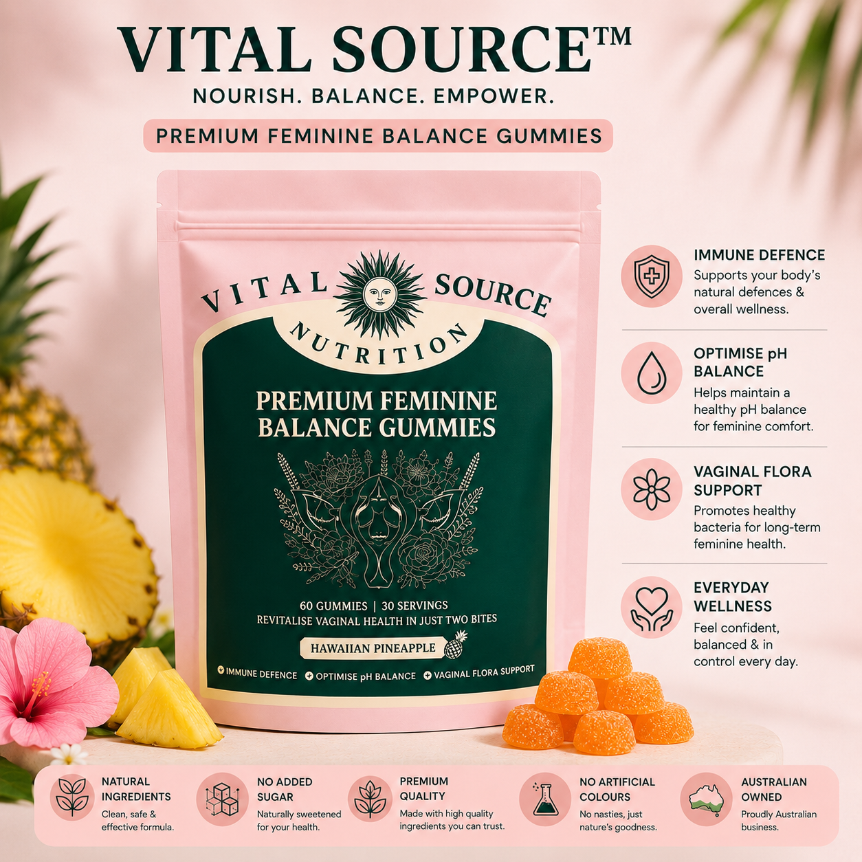 Vital Source™ Feminine Balance Probiotic Gummies