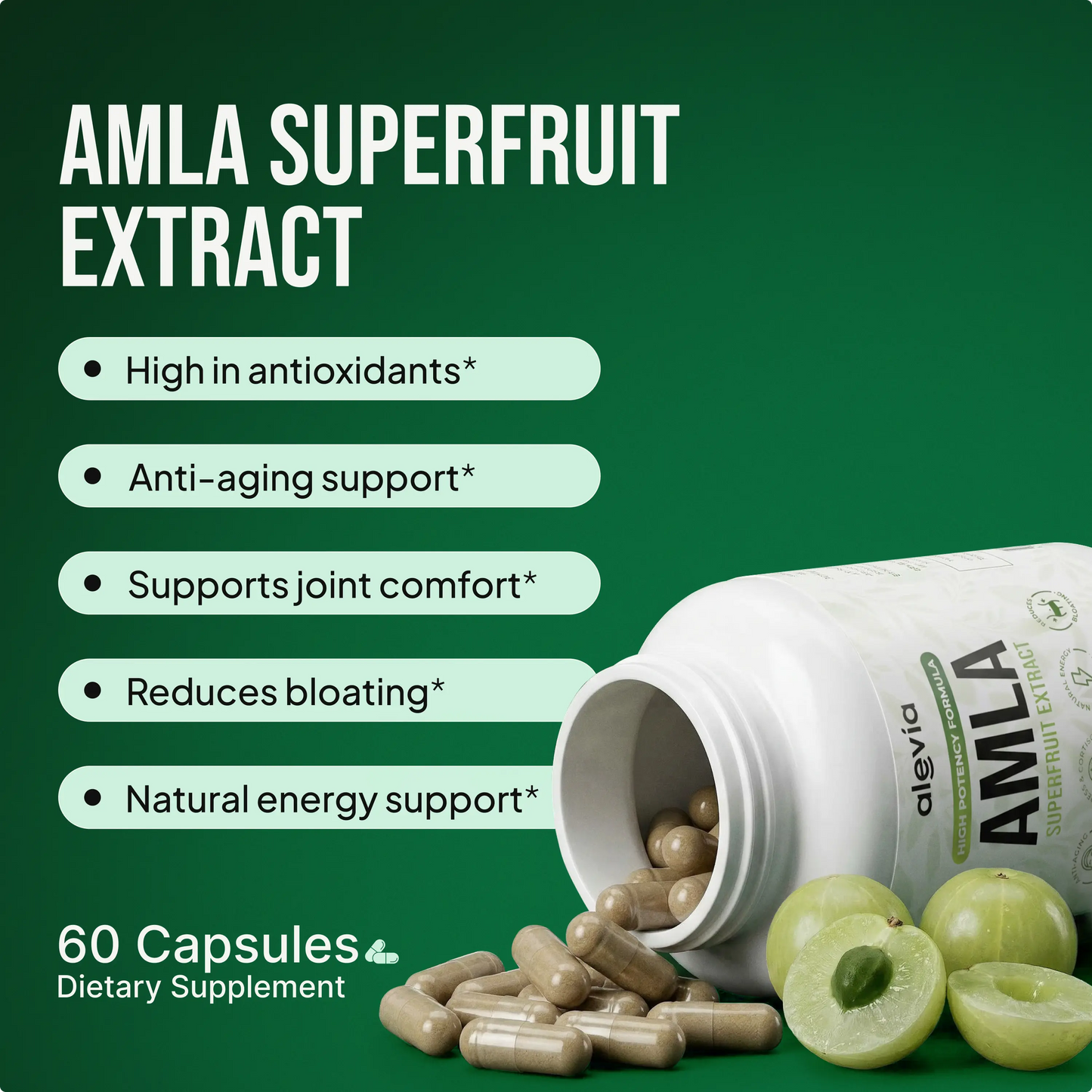 Amla Superfruit Capsules – Antioxidant & Immune Support – 30 Day Supply