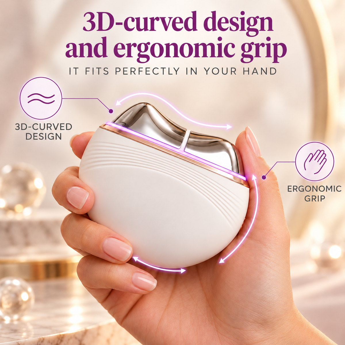 Electric Face and Neck Massager with EMS, LED, Heat, Cold & Gua Sha