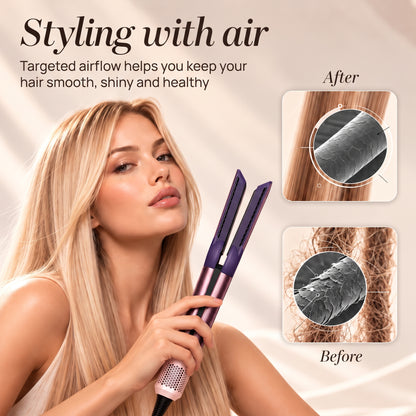 2-in-1 Flat Iron & Hair Dryer with Airflow – Styling Tool for Straight Hair