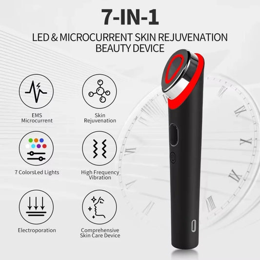 7-Colour LED Face & Neck Beauty Device with EMS Microcurrent | GlowSync™
