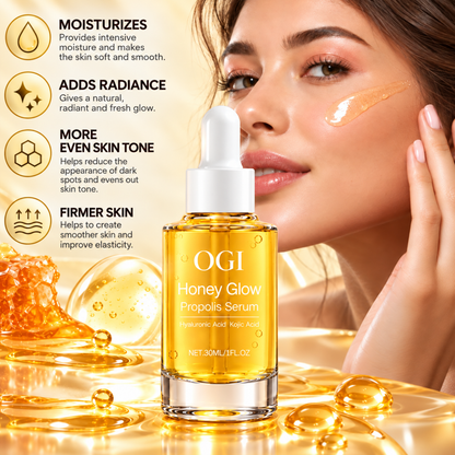 Honey Glow Face Serum with Propolis, Hyaluronic Acid & Kojic Acid – 30 ml