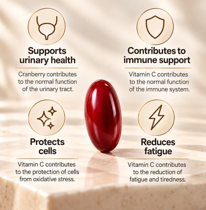 Cranberry Concentrate with Vitamin C & MCT Oil – 60 Capsules
