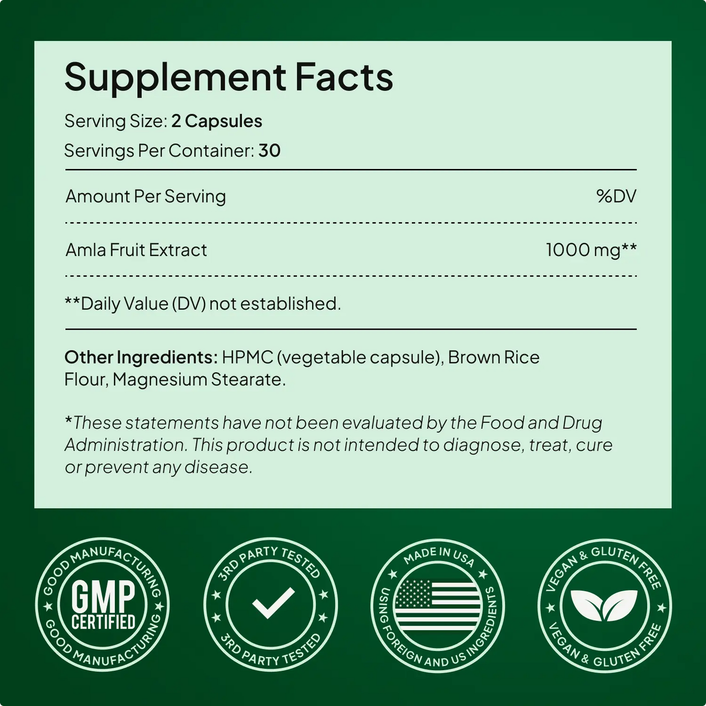 Amla Superfruit Capsules – Antioxidant & Immune Support – 30 Day Supply