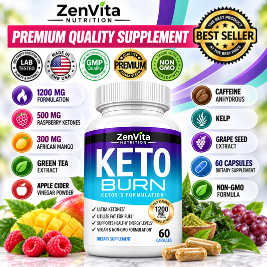 Keto Burn – Ketone Energy Support Formula – 60 Capsules