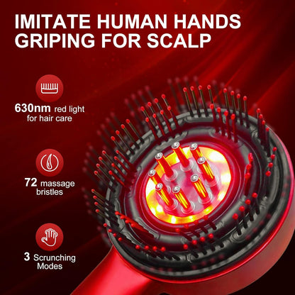 Electric Scalp Massager with Oil Applicator & Red Light – Rechargeable Hair Comb - ScalpGlow™