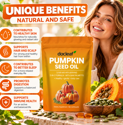Pumpkin Seed Oil 3000 mg with Saw Palmetto 300 mg – 180 Softgels