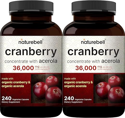 NatureBell Cranberry 36,000mg with Acerola – 240 Vegetarian Capsules