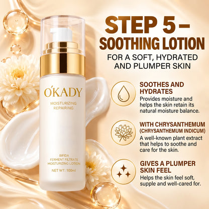 ÓKADY Bifida Ferment Filtrate Skincare Set – Cleanser, Toner, Serum, Eye Cream, Lotion & Cream