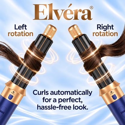 5-in-1 Air Styler with Hair Dryer, Curling Iron, Straightening Brush & Round Brush – Blue/Gold
