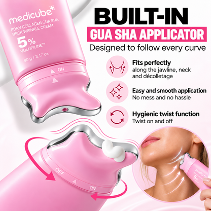 Medicube PDRN Collagen Gua Sha Neck Cream with 5% Volufiline – Neck & Décolleté, 90 g