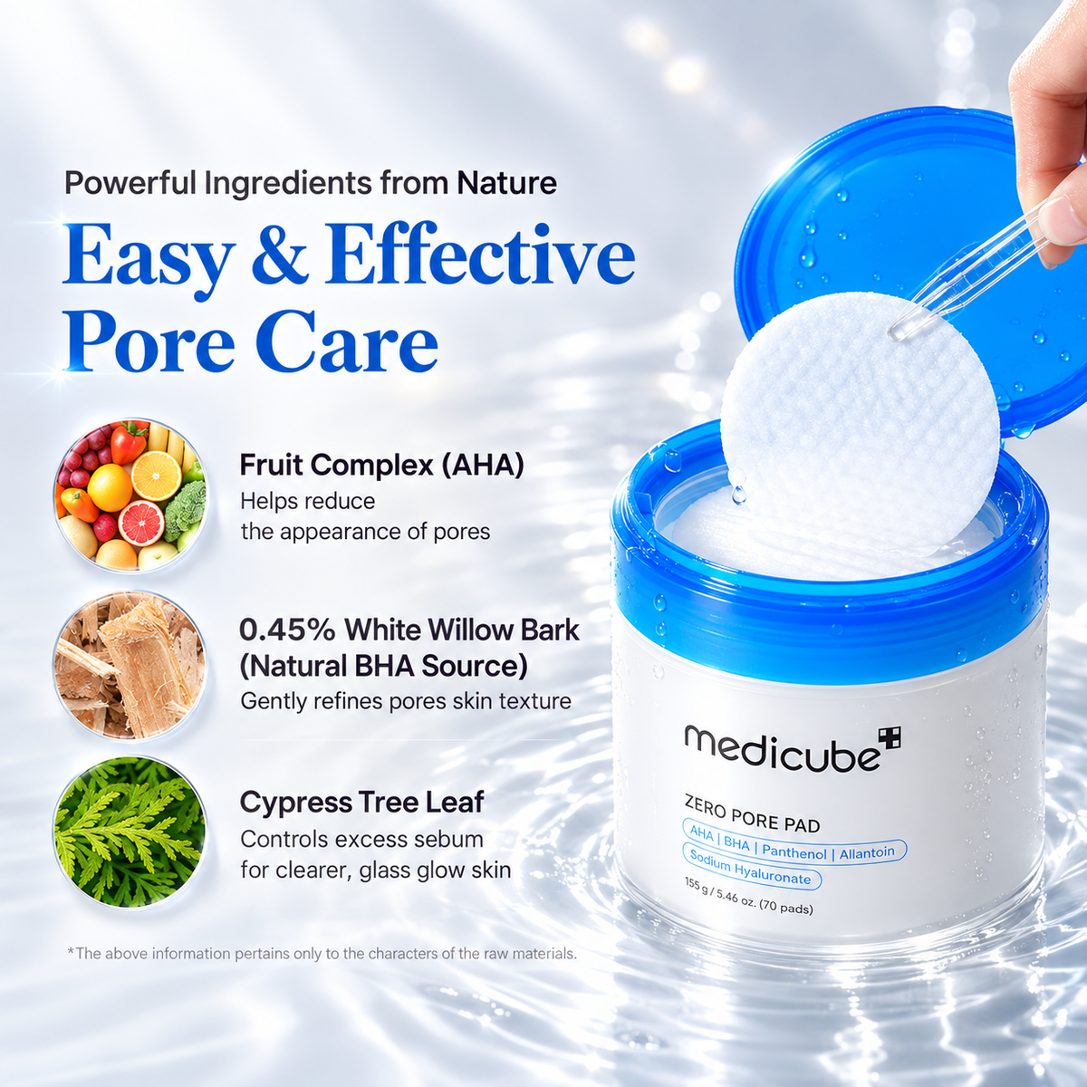 Medicube Zero Pore Pads – AHA BHA Exfoliating Toner Pads for Pores & Skin Texture – 70 Pads