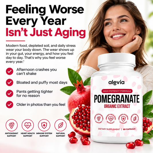 Alevia Organic Pomegranate Extract Capsules – Antioxidant & Daily Wellness Support – 60 Capsules