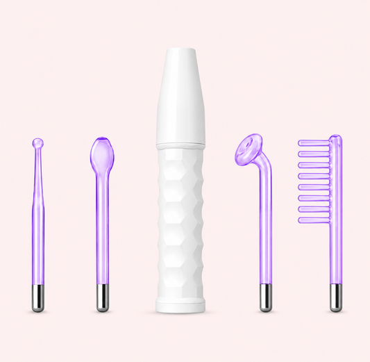 High Frequency Facial Wand with 4 Glass Electrodes | Skin Care Device for Face & Scalp