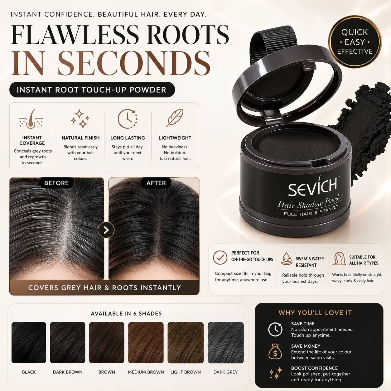 Sevich™ Hairline Coverage Touch-Up Powder