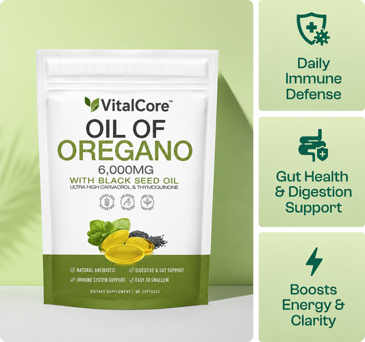 Oregano Oil & Black Seed Oil Softgels – Daily Wellness Supplement | VitalCore™