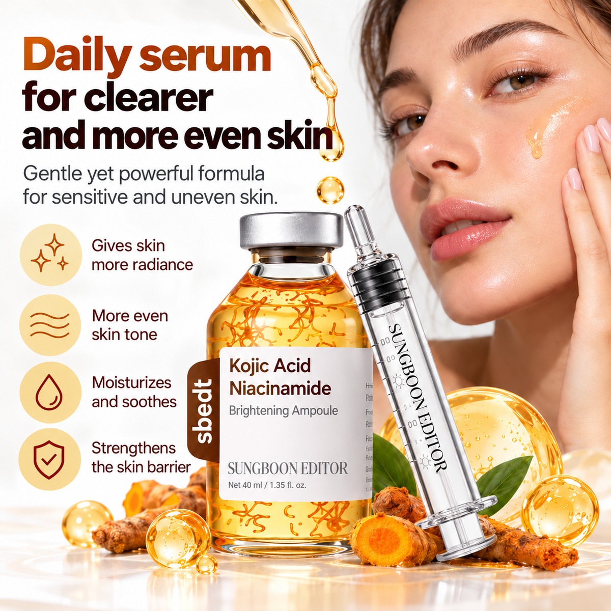 Kojic Acid + Niacinamide Serum for Radiance & Even Skin – 40 ml