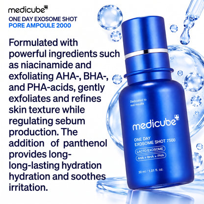 Medicube One Day Exosome Shot 2000 – Serum for Pores & Skin Texture 30 ml