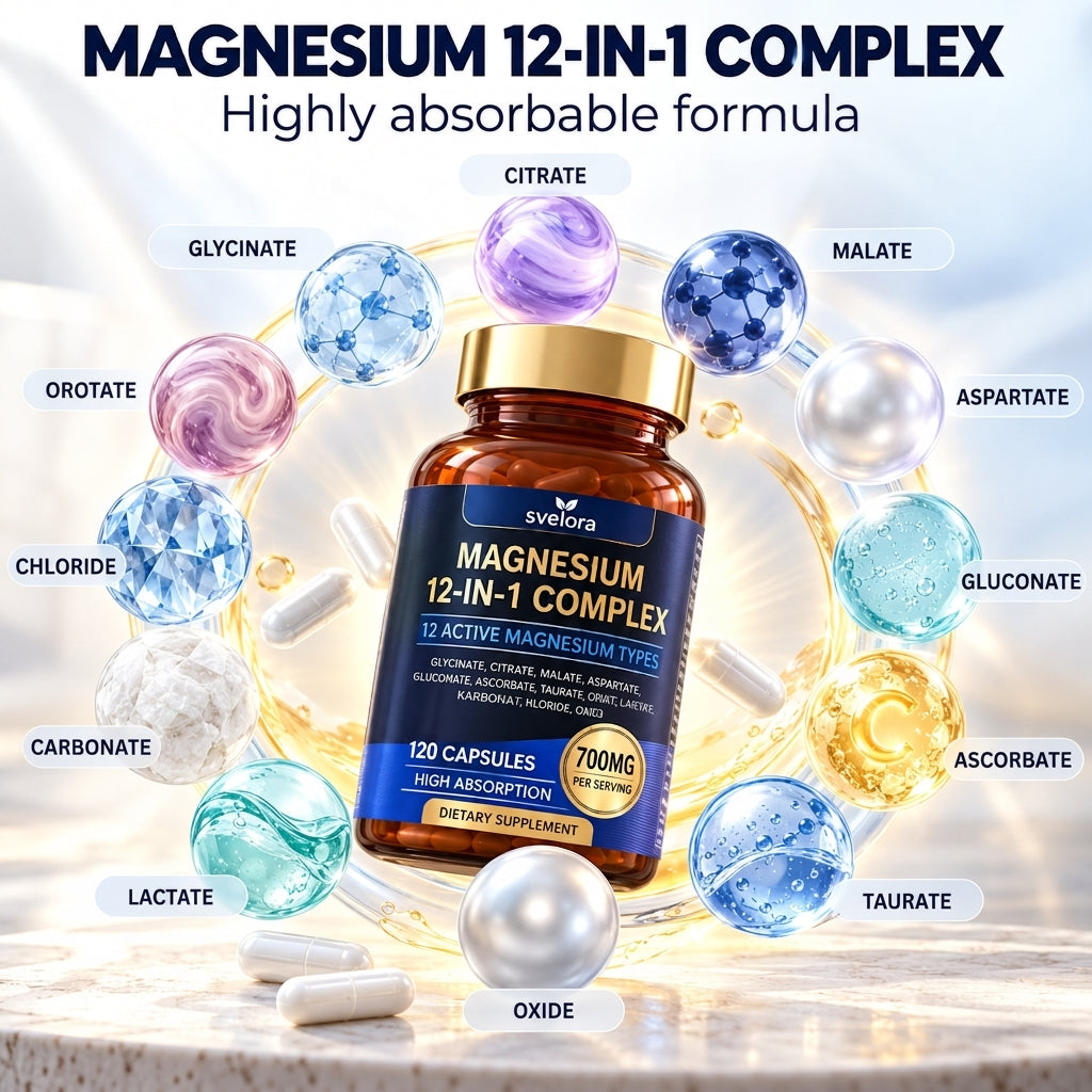 Magnesium 12-in-1 Complex – 12 Forms of Magnesium, Complex, 120 Capsules