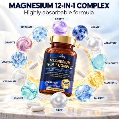 Magnesium 12-in-1 Complex – 12 Forms of Magnesium, Complex, 120 Capsules