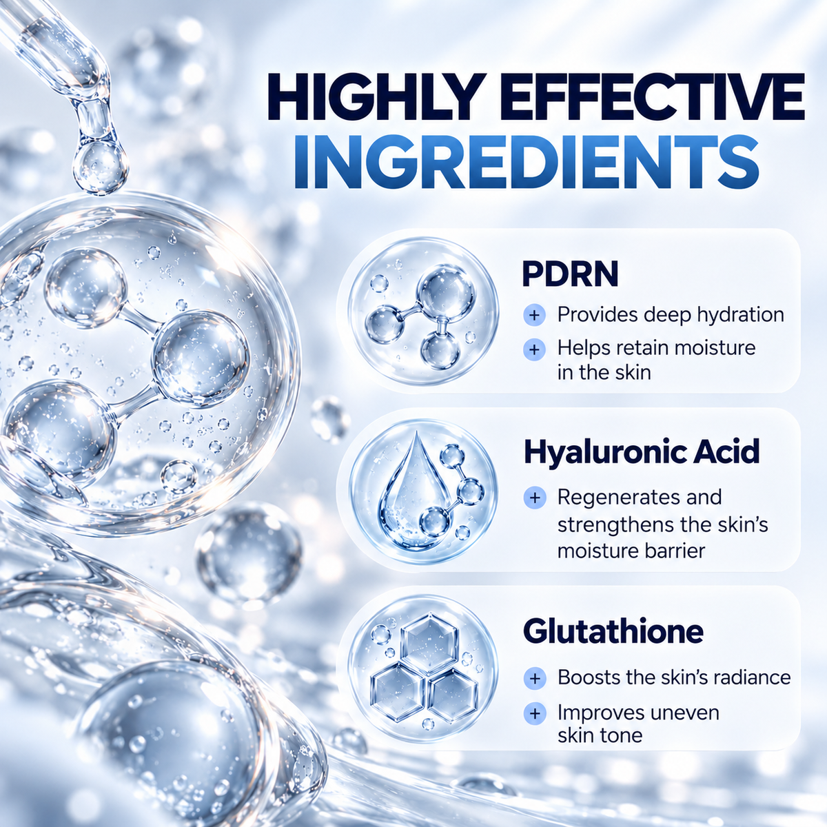 Hyaluronic PDRN Orb Serum – Hyaluronic Acid, Niacinamide & Glutathione – 20 g