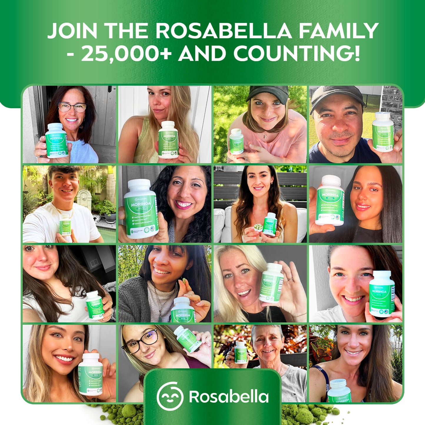 Rosabella Moringa Capsules – Moringa Leaf Powder Supplement – 30 Day Supply