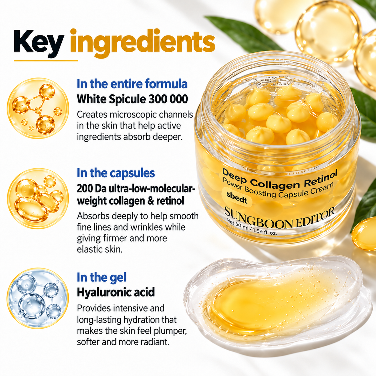 Deep Collagen Retinol Capsule Cream – Collagen, Retinol & Hyaluronic Acid – 50 ml