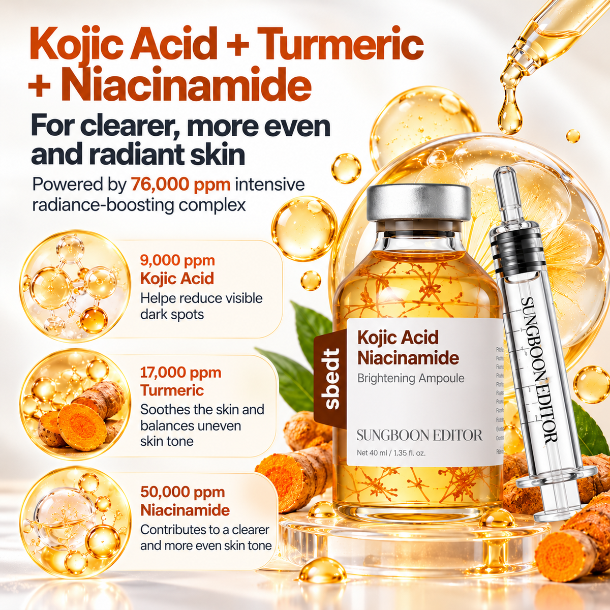 Kojic Acid + Niacinamide Serum for Radiance & Even Skin – 40 ml