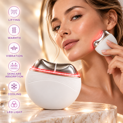 Electric Face and Neck Massager with EMS, LED, Heat, Cold & Gua Sha