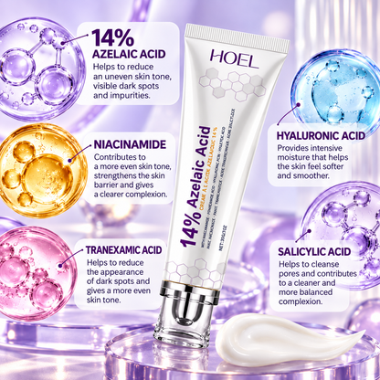 14% Azelaic Acid Face Cream – For Uneven Skin Tone, Pigmentation Marks & Impurities – 30 g