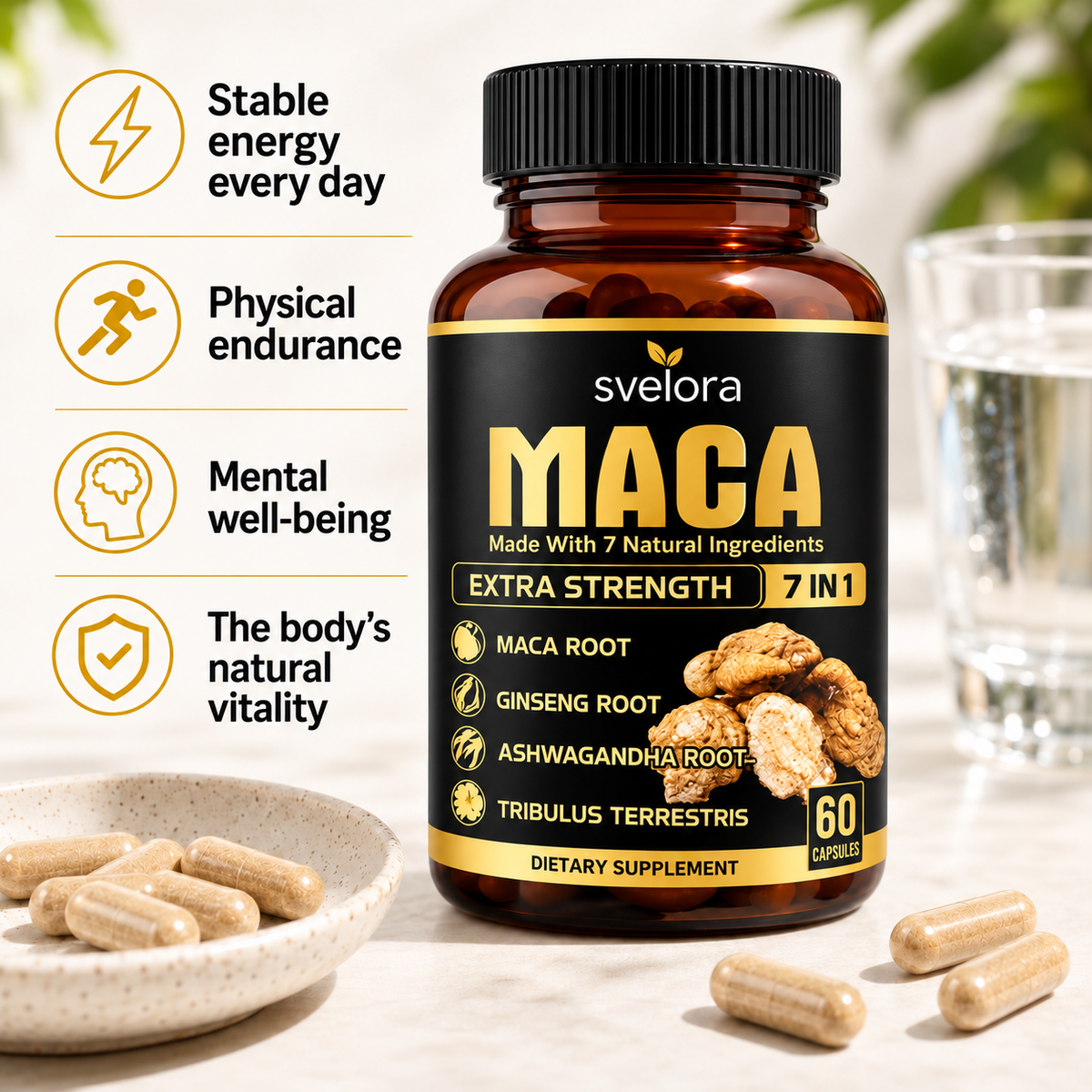 Maca Root 7-in-1 Botanical Supplement – 60 Capsules