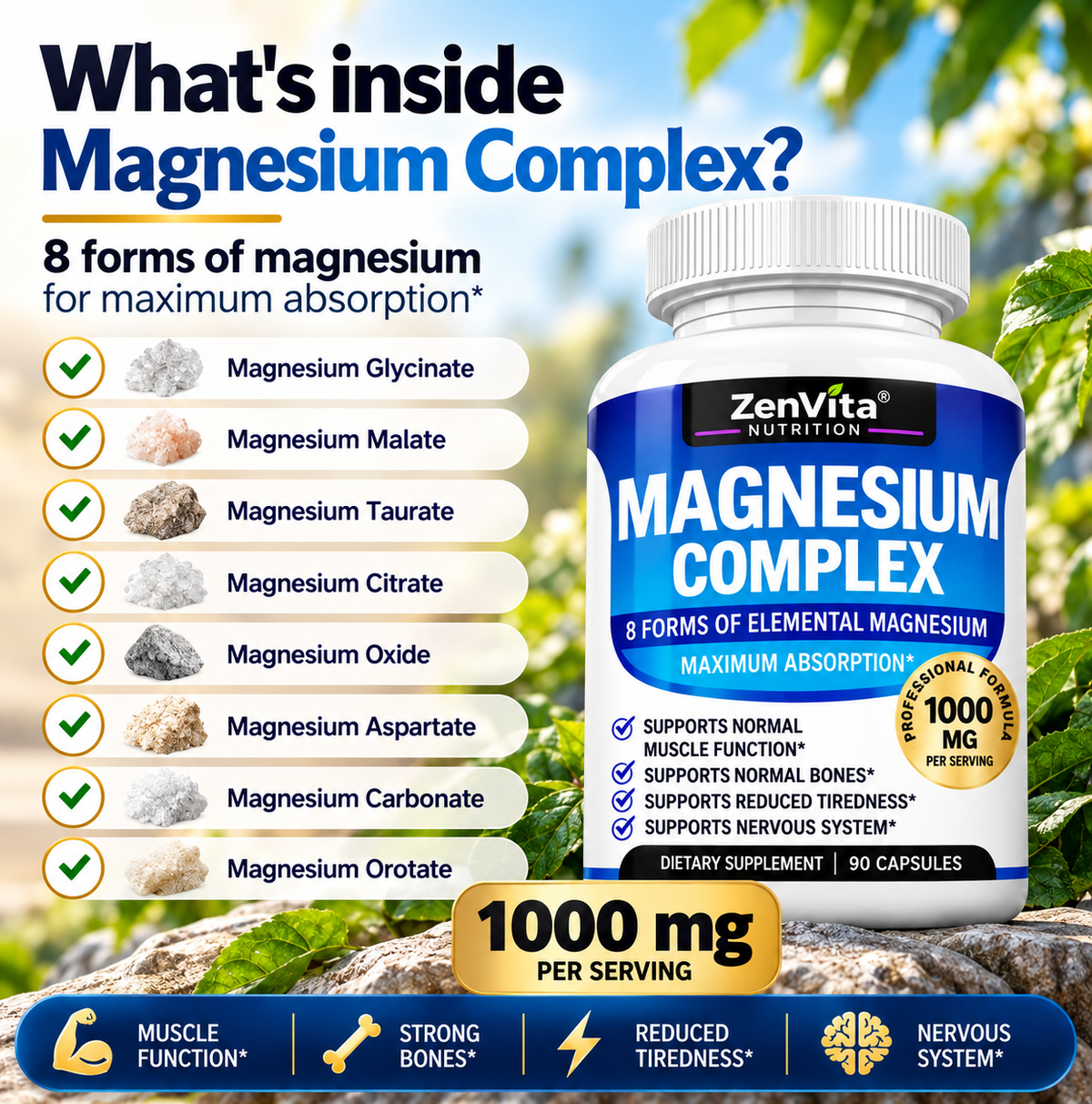 Magnesium Complex 8-in-1  – 90 Capsules