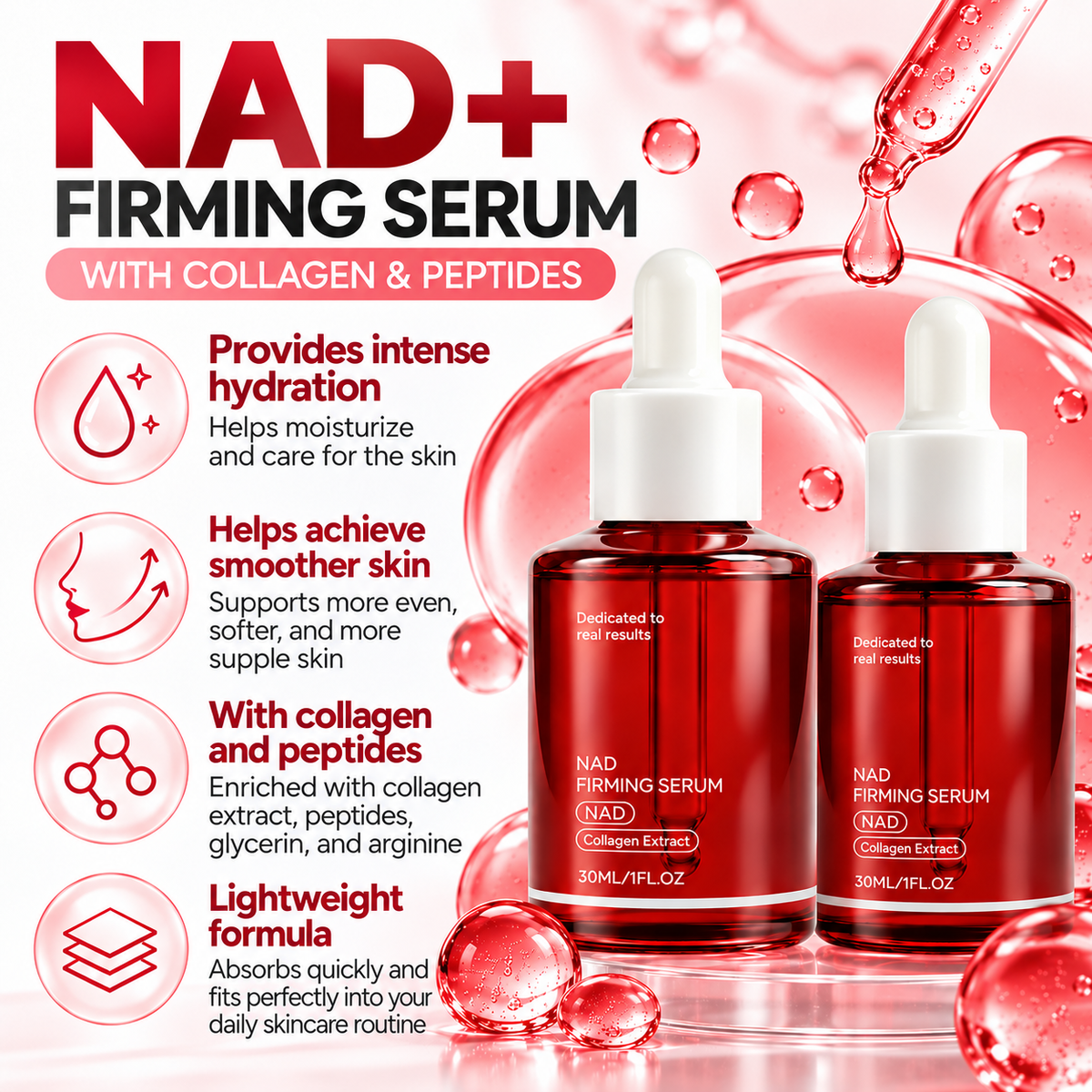 NAD Firming Serum with Collagen – Moisturizing & Tightening Facial Serum 30 ml