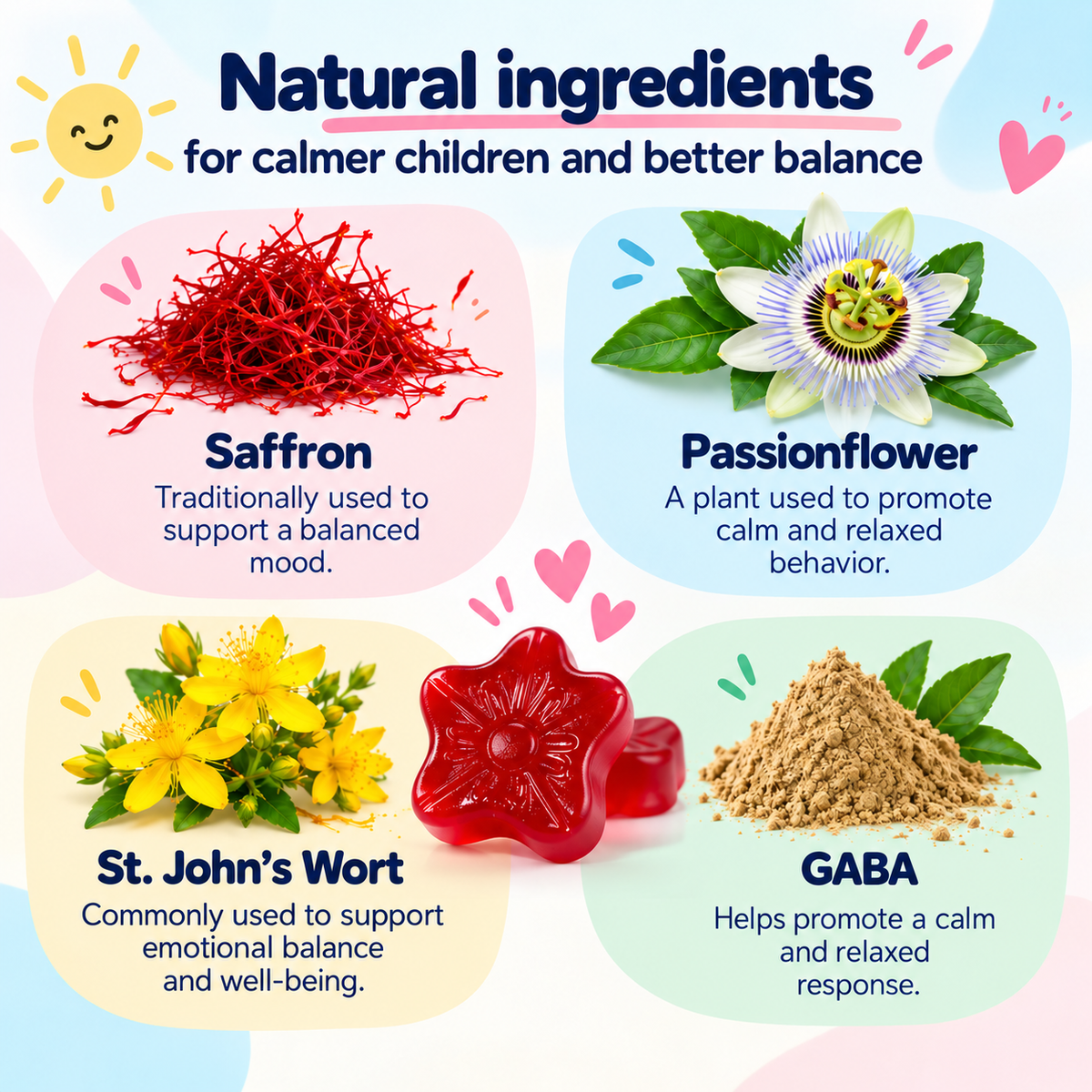 Mood Munchies Saffron Gummies for Kids – Calm, Mood & Focus – 60 Gummies