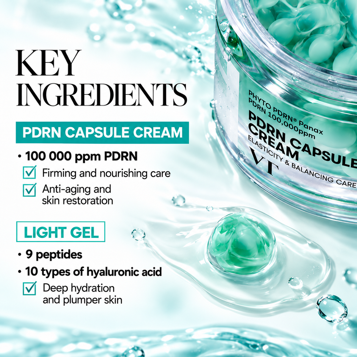 PDRN Capsule Cream – Moisturizing Face Cream with 100,000 ppm PDRN & Peptides