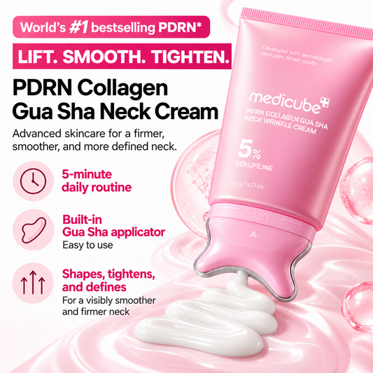 Medicube PDRN Collagen Gua Sha Neck Cream with 5% Volufiline – Neck & Décolleté, 90 g