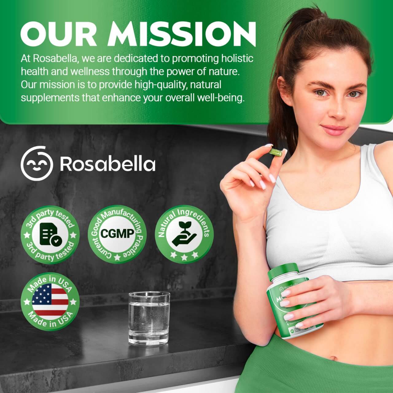 Rosabella Moringa Capsules – Moringa Leaf Powder Supplement – 30 Day Supply