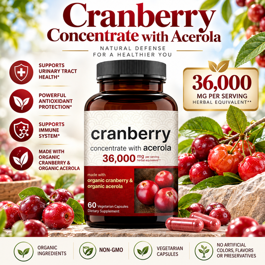 NatureBell Cranberry 36,000mg with Acerola – 60 Vegetarian Capsules