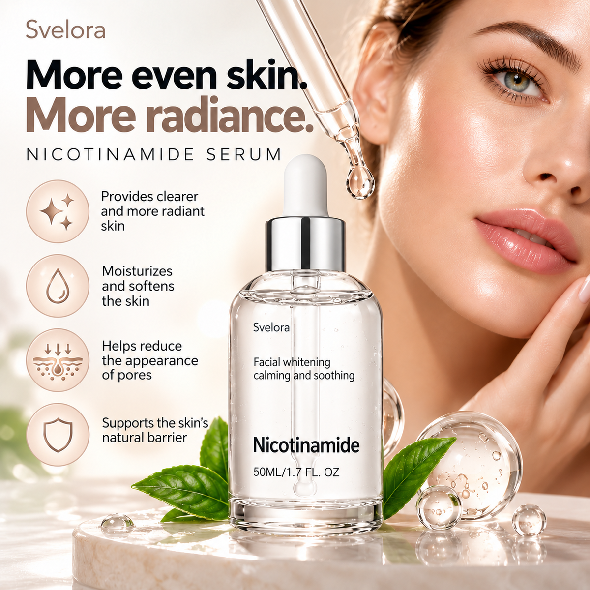 Nicotinamide Brightening Serum – For Clearer, Smoother & Hydrated Skin – 50 ml