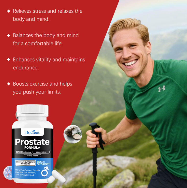 Docteat Prostate Support Supplement – Saw Palmetto, Zinc & Pumpkin Seed – 60 Capsules