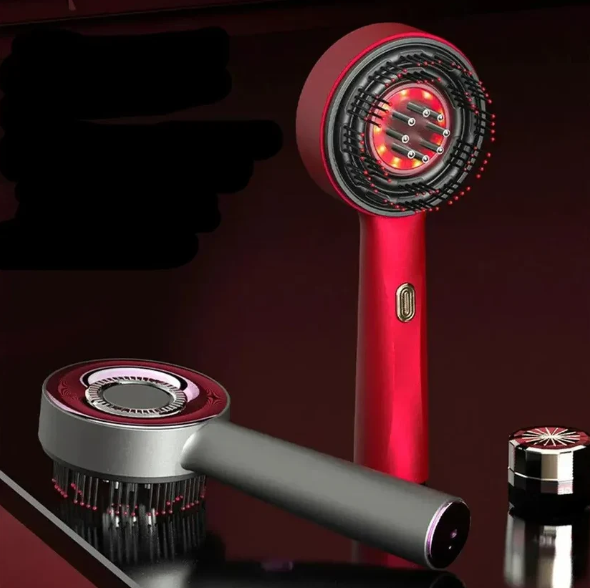 Electric Scalp Massager with Oil Applicator & Red Light – Rechargeable Hair Comb - ScalpGlow™