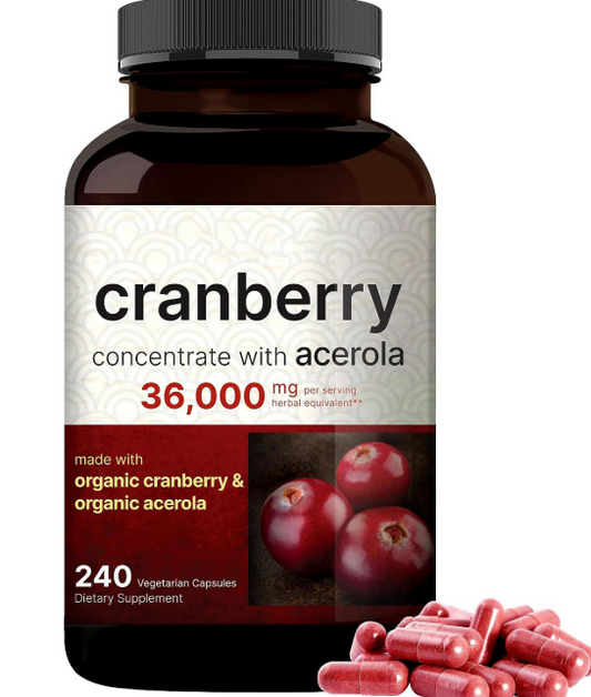 NatureBell Cranberry 36,000mg with Acerola – 60 Vegetarian Capsules